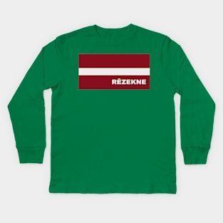 Rēzekne City in Latvian Flag Kids Long Sleeve T-Shirt